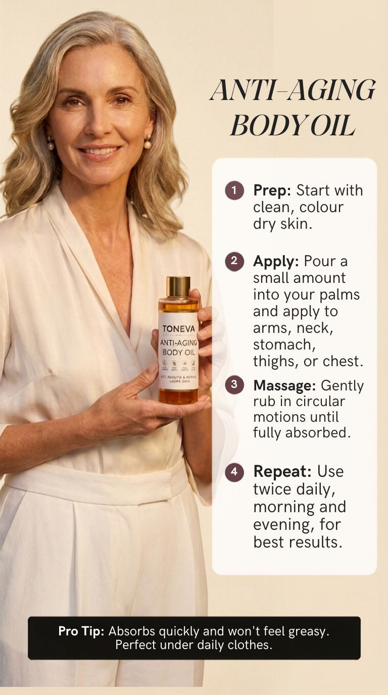 Toneva Anti-Aging Body Oil — Firms, Lifts & Restores Loose Skin